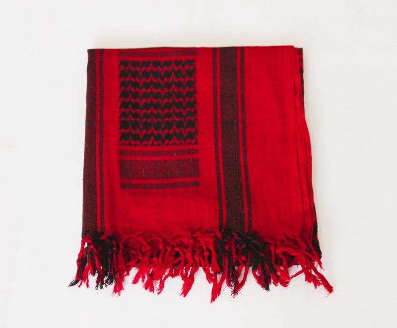 SHOPUKASA Cotton Shemagh Tactical Military Scarf Palestine Scarf Keffiyeh Head Neck Wrap gifts for Men & Women + Paper Bag - Image 4